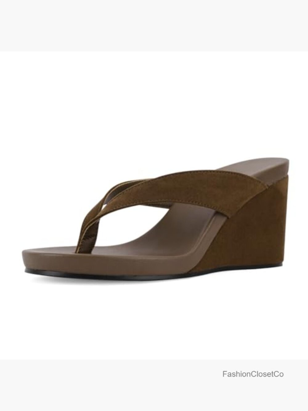 Comfort Lightweight Platform Wedge Heel Thong Sandals - Picture 6 of 7
